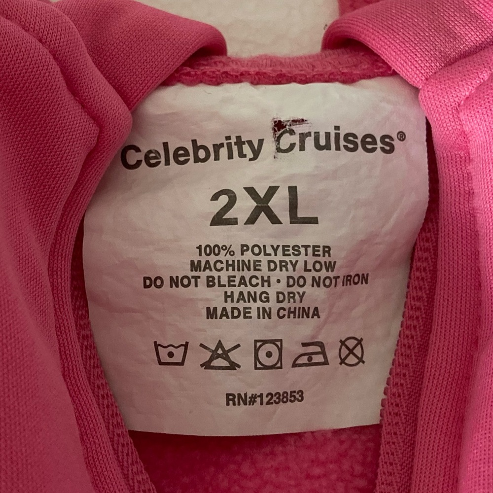 Celebrity Cruise Line Pink Zip-Up Hoodie Size 2XL - Picture 5 of 5